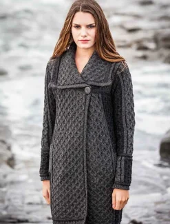 New Two Tone Merino Wool Coat Women Cardigans, Jackets & Coatigans