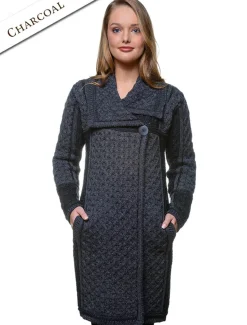 New Two Tone Merino Wool Coat Women Cardigans, Jackets & Coatigans