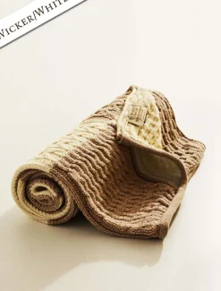 New Two-Tone Aran Patchwork Throw Knitted Wool Throws