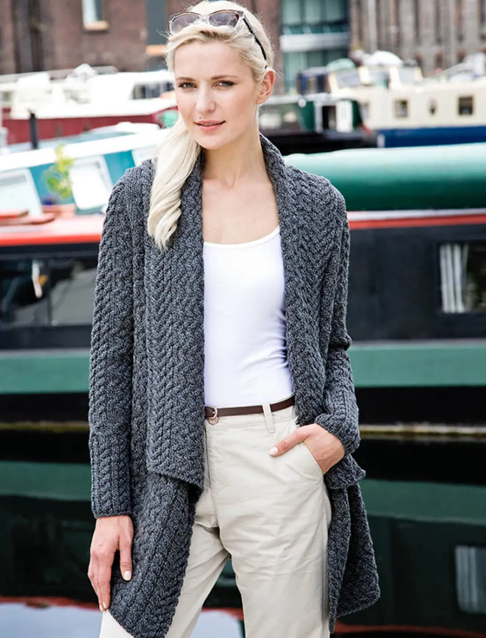 Outlet Waterfall Cable Cardigan Women Cardigans, Jackets & Coatigans