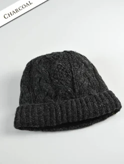 Cheap Womens Aran Fleece Lined Rib Cap Women Caps & Hats