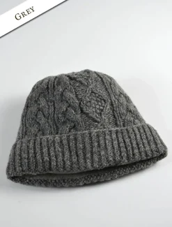 Cheap Womens Aran Fleece Lined Rib Cap Women Caps & Hats
