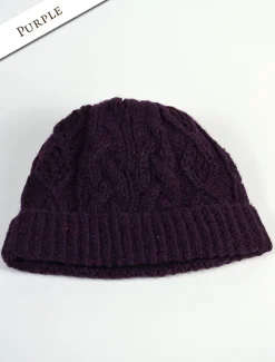 Cheap Womens Aran Fleece Lined Rib Cap Women Caps & Hats