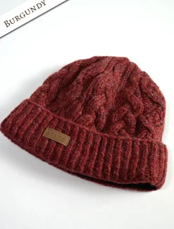 Cheap Womens Aran Fleece Lined Rib Cap Women Caps & Hats