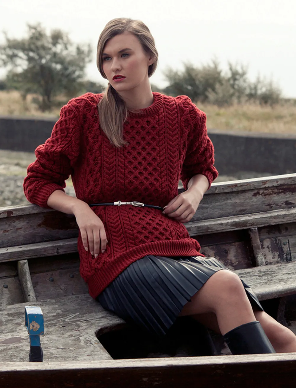 Clearance Women's Heavyweight Merino Wool Aran Sweater Women Sweaters