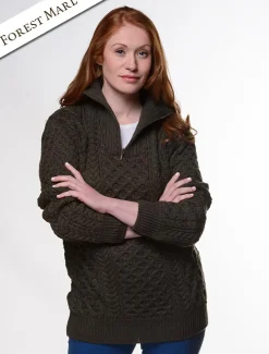 Best Sale Womens Heavyweight Merino Wool Aran Troyer Women Sweaters