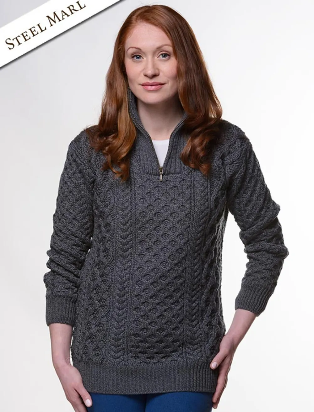 Best Sale Womens Heavyweight Merino Wool Aran Troyer Women Sweaters