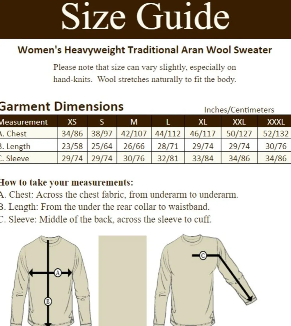 New Women's Heavyweight Traditional Aran Wool Sweater Women Sweaters
