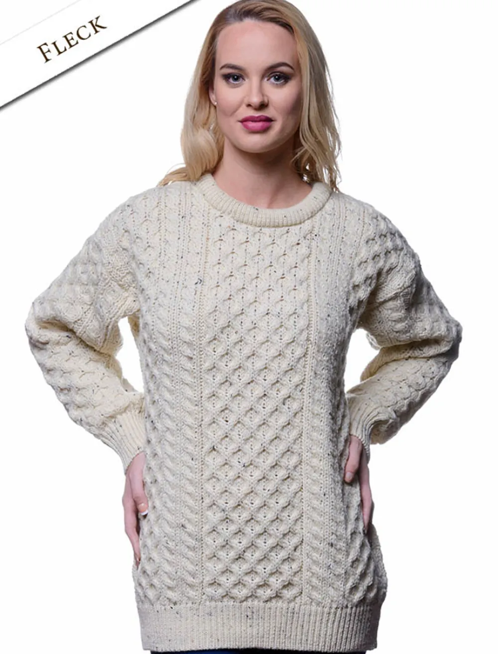 New Women's Heavyweight Traditional Aran Wool Sweater Women Sweaters