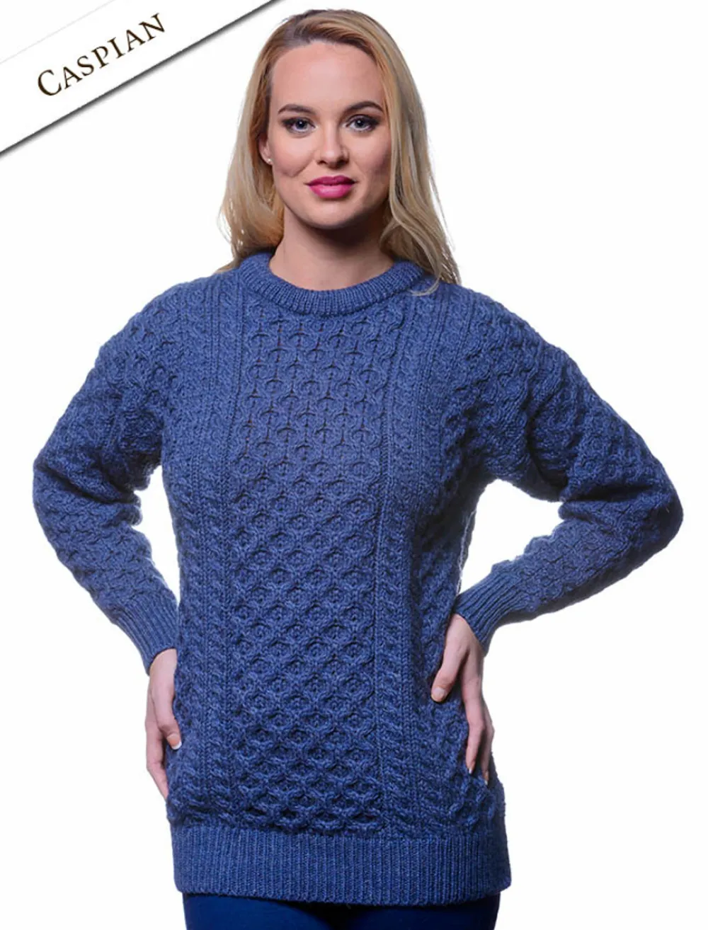 New Women's Heavyweight Traditional Aran Wool Sweater Women Sweaters