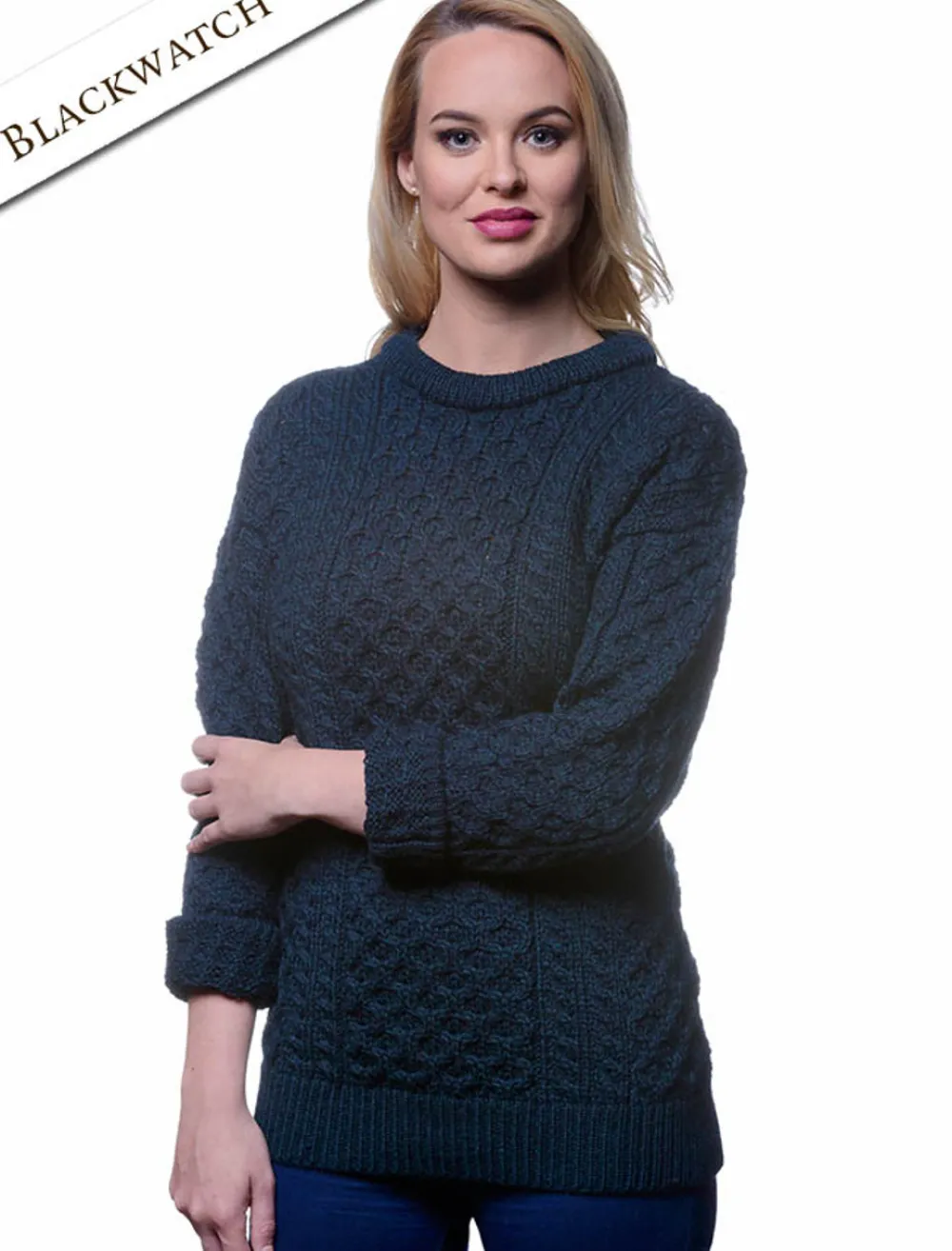 New Women's Heavyweight Traditional Aran Wool Sweater Women Sweaters