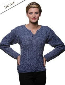 Fashion Women's Keyhole Crew Neck Sweater Women Sweaters