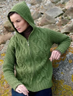Cheap Women's Merino Wool Cable Knit Hoodie Women Cardigans, Jackets & Coatigans