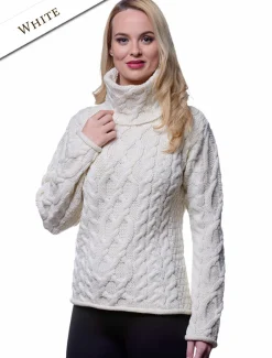 New Womens Turtleneck Cable Knit Sweater Women Sweaters