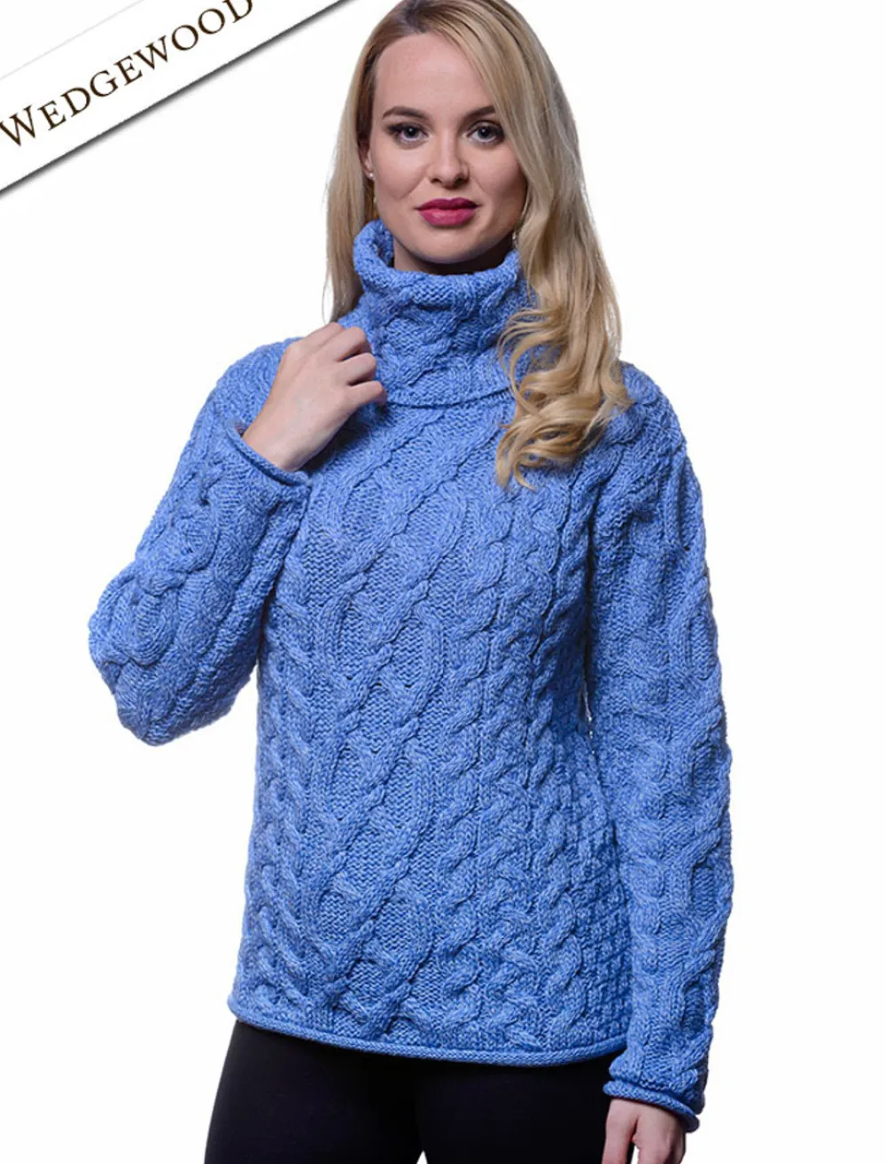 New Womens Turtleneck Cable Knit Sweater Women Sweaters