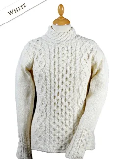 Shop Women's Wool Cashmere Aran Mock Turtleneck Sweater Women Sweaters