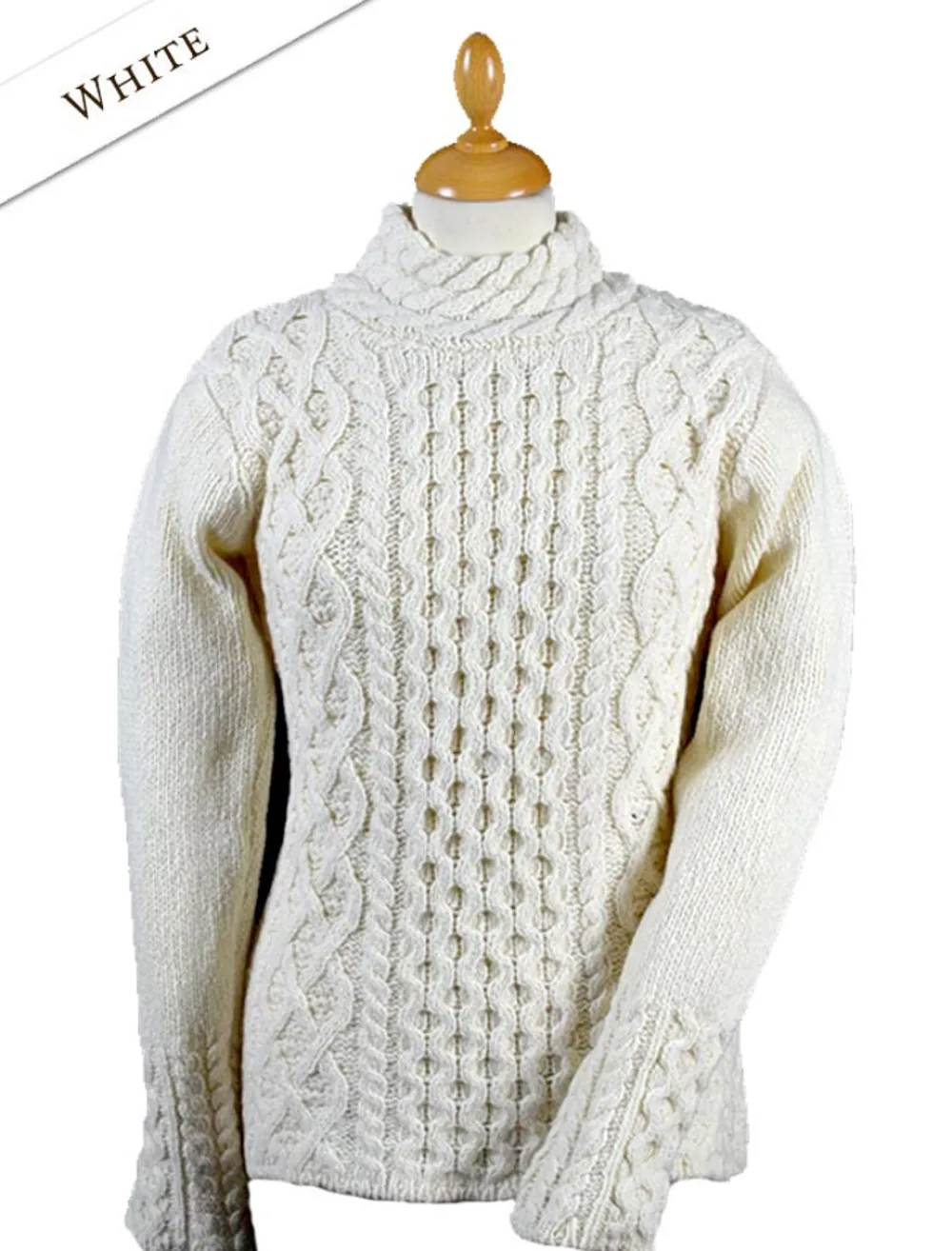 Shop Women's Wool Cashmere Aran Mock Turtleneck Sweater Women Sweaters