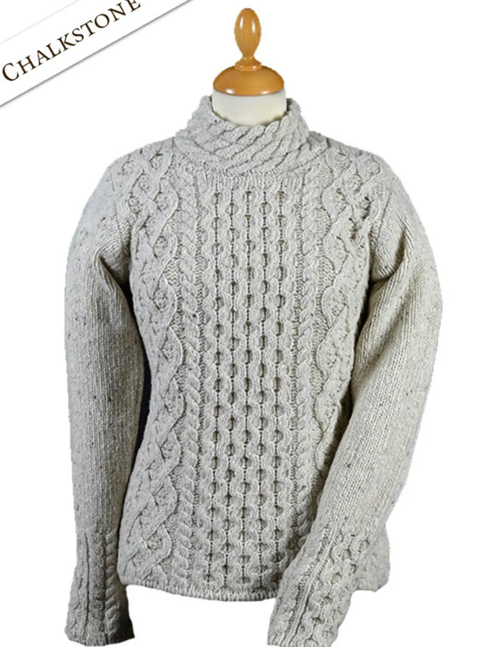 Shop Women's Wool Cashmere Aran Mock Turtleneck Sweater Women Sweaters