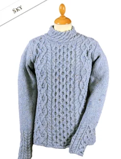 Shop Women's Wool Cashmere Aran Mock Turtleneck Sweater Women Sweaters