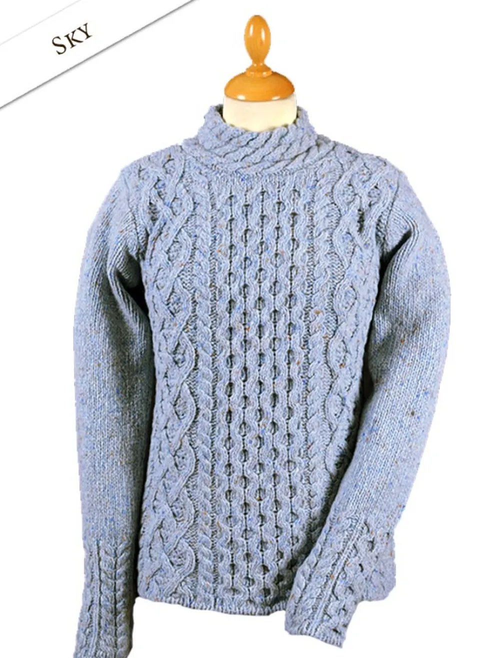 Shop Women's Wool Cashmere Aran Mock Turtleneck Sweater Women Sweaters