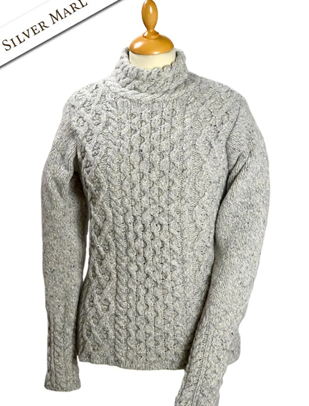 Shop Women's Wool Cashmere Aran Mock Turtleneck Sweater Women Sweaters