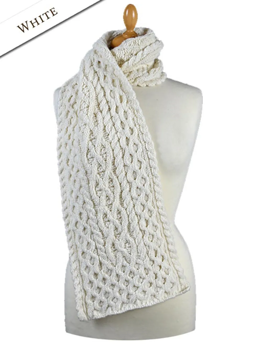 Best Sale Women's Wool Cashmere Aran Honeycomb Scarf Women Knitted Wool Scarves
