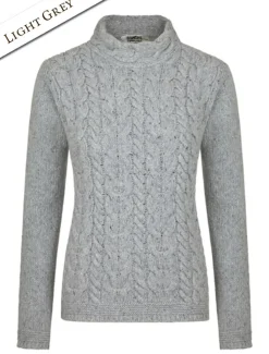 Clearance Wool Cashmere Aran Horseshoe Cable Sweater Women Sweaters