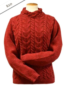 Clearance Wool Cashmere Aran Horseshoe Cable Sweater Women Sweaters