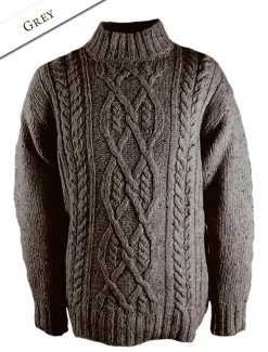 Store Wool Cashmere Aran Mock Turtleneck Sweater Sweaters