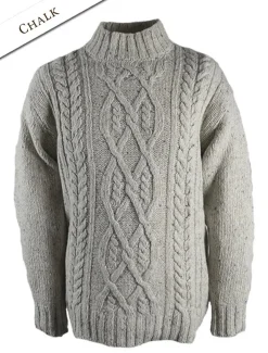 Store Wool Cashmere Aran Mock Turtleneck Sweater Sweaters