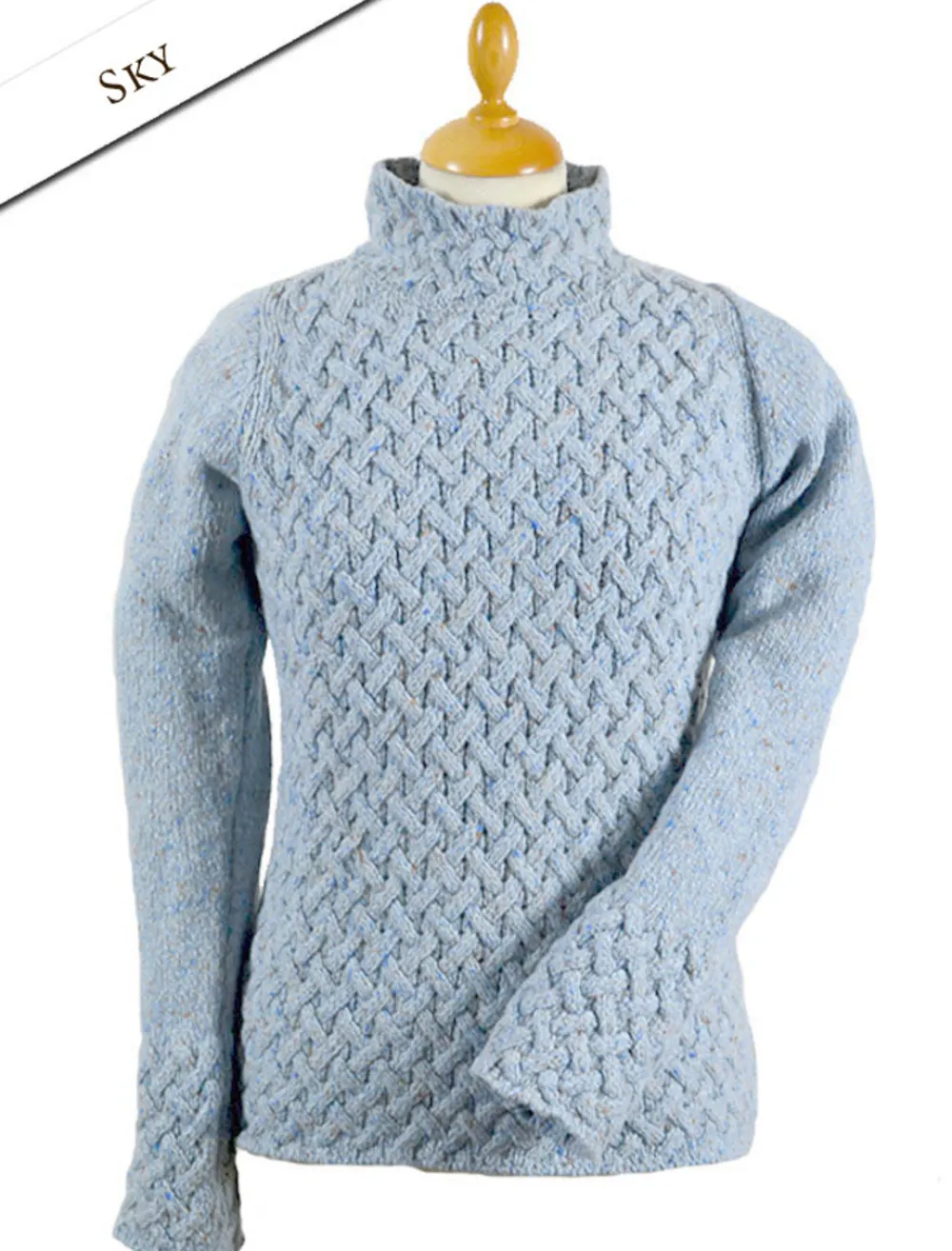 Discount Wool Cashmere Aran Trellis Sweater Women Sweaters