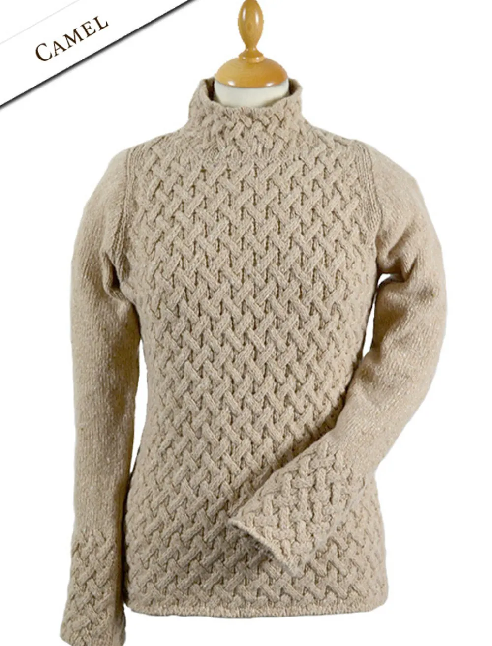 Discount Wool Cashmere Aran Trellis Sweater Women Sweaters