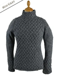Discount Wool Cashmere Aran Trellis Sweater Women Sweaters