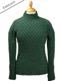 Discount Wool Cashmere Aran Trellis Sweater Women Sweaters