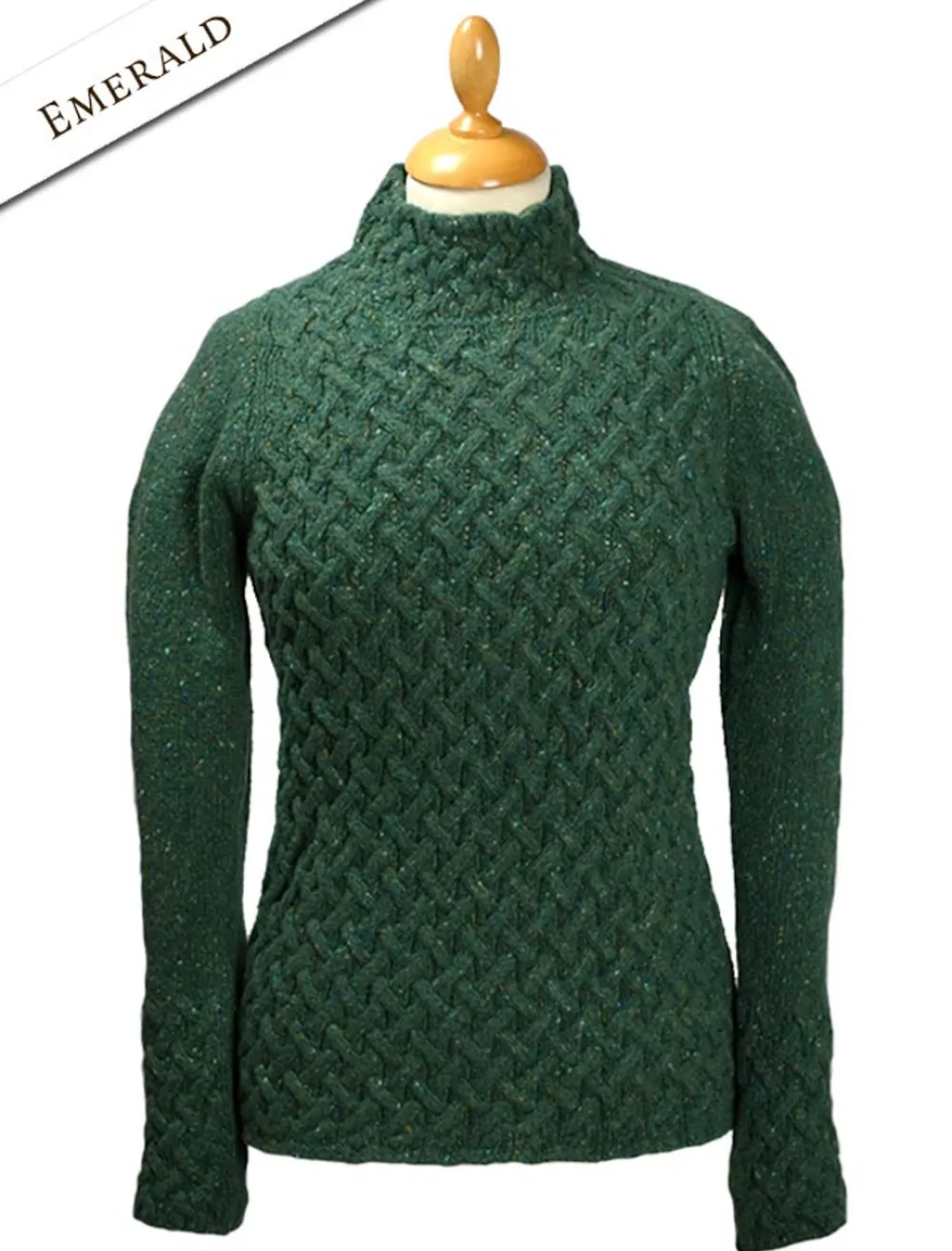 Discount Wool Cashmere Aran Trellis Sweater Women Sweaters
