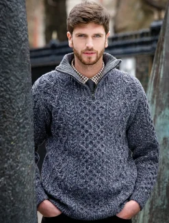 Sale Wool Cashmere Aran Troyer Sweater Sweaters