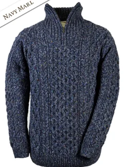 Sale Wool Cashmere Aran Troyer Sweater Sweaters