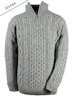 Sale Wool Cashmere Aran Troyer Sweater Sweaters