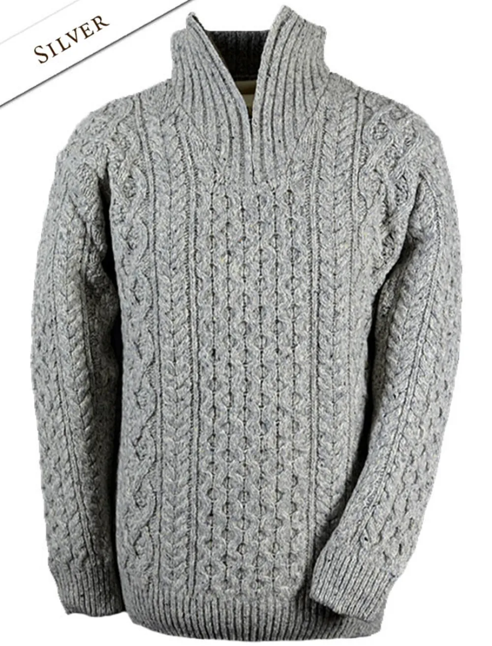Sale Wool Cashmere Aran Troyer Sweater Sweaters