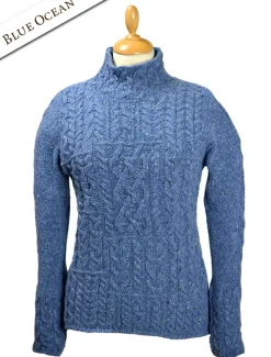 Clearance Wool Cashmere Patchwork Aran Sweater Women Sweaters