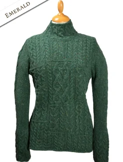 Clearance Wool Cashmere Patchwork Aran Sweater Women Sweaters