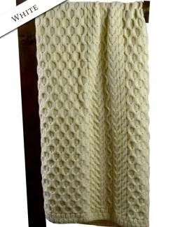 Clearance Wool Honeycomb Aran Throw Knitted Wool Throws