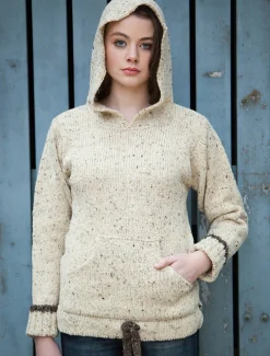 Shop Wool Hoodie with Pouch Pocket Women Sweaters