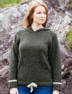 Shop Wool Hoodie with Pouch Pocket Women Sweaters