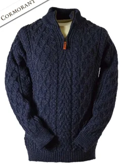 Shop Zip-Neck Aran Sweater Sweaters